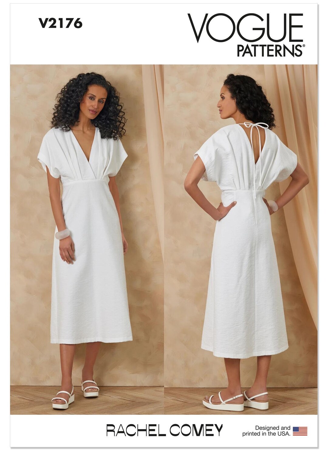 vogue empire waist dress patterns Buy Sewing Pattern for Women's Dress, Midi Dress, Summer Dress, Dress, V Neck Dress, Vogue 2176, Size 6-14 16-24, Uncut Online in Evening dress Color:Emerald Multi 081126 FASHION Beach Dress Hollow d cup sizes