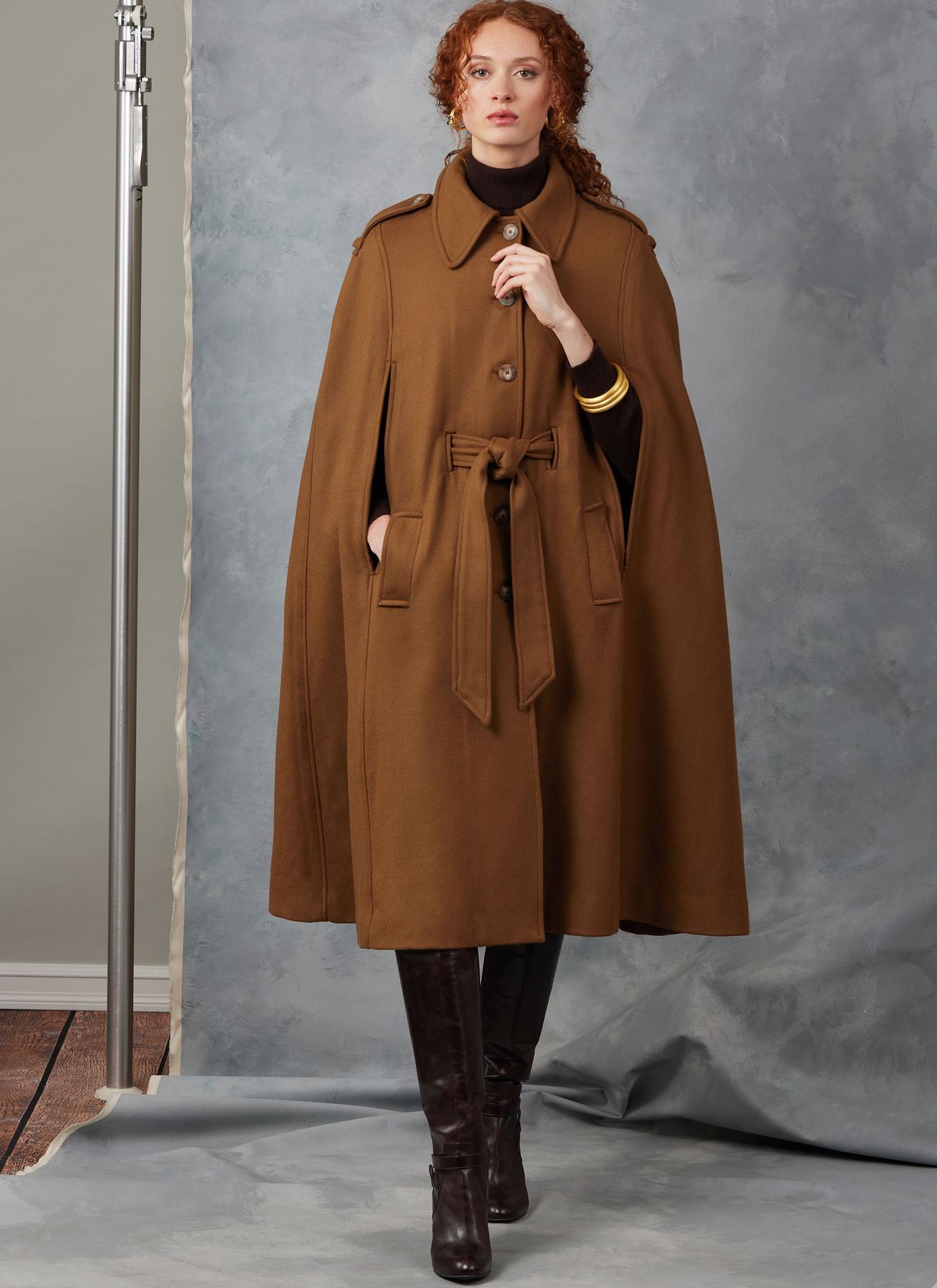 ジャケット・アウター eLLa quilting cape coat Vogue Sewing Pattern for Womens Cape Jacket, Womens Cape