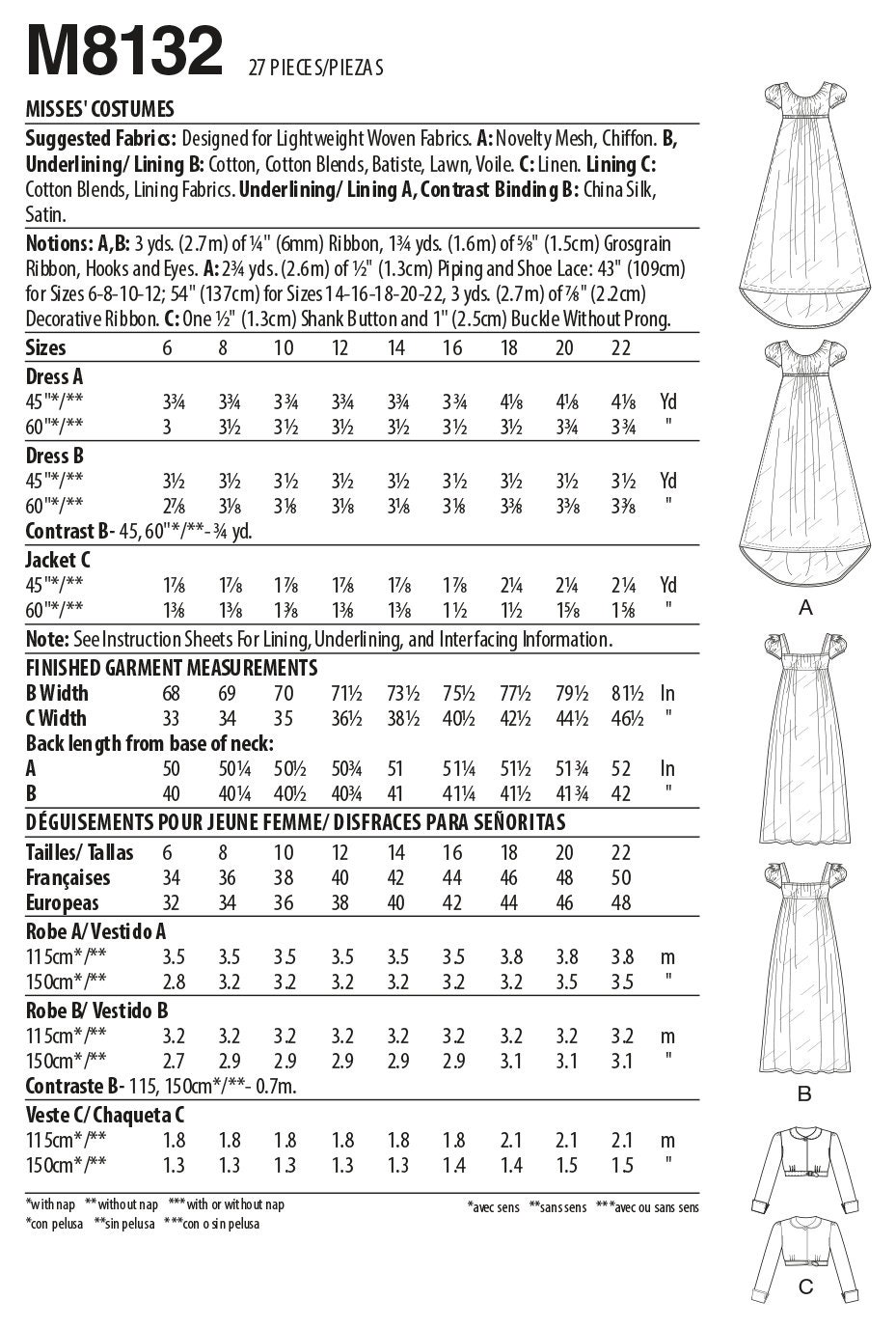 Sewing Pattern for Womens 18th Century Dress Costume Cosplay - Etsy