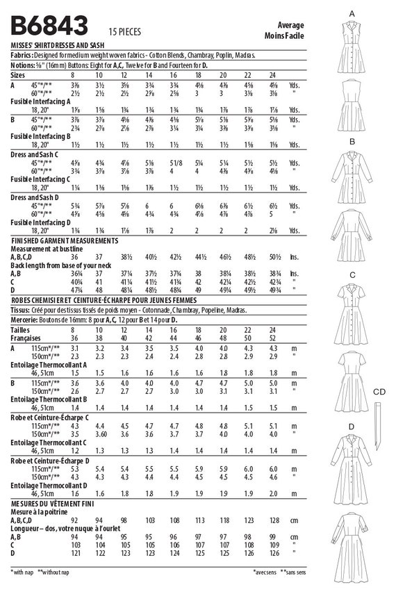 Sewing Pattern for Women s Shirt Dress Summer Dress Pattern