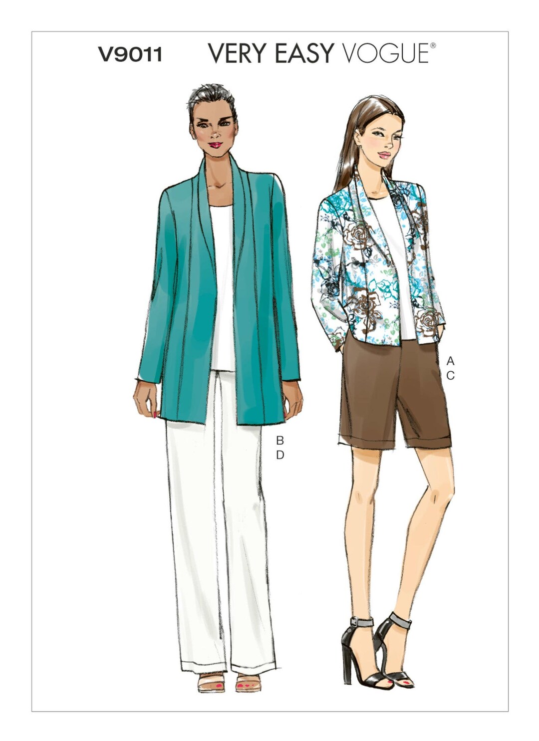 Sewing Pattern for Womens Jacket, Shorts, and Pants, Womens Cardigan ...