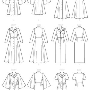 Vogue Sewing Pattern for Womens Dress, Button Front Dress, Shirt Dress ...
