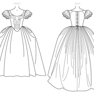 Sewing Pattern for Womens 18th Century Dress Costume, Cosplay ...