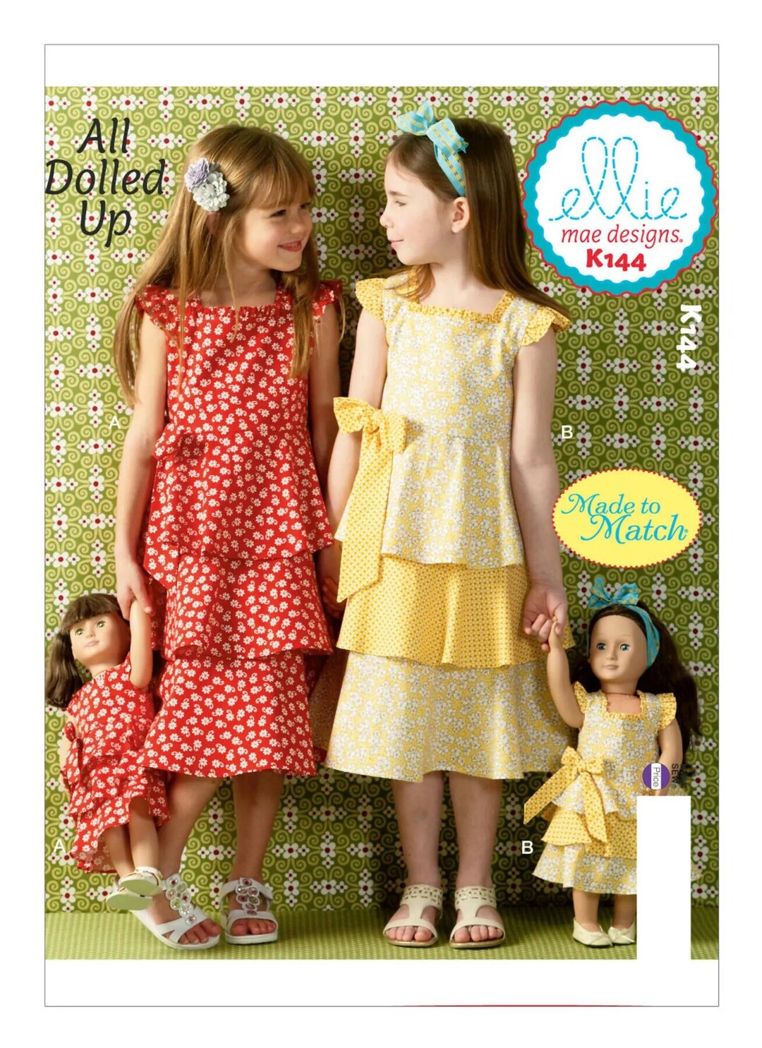 Sewing Pattern for Girl's Dress, Girls Ruffle Dress, Tiered Dress ...