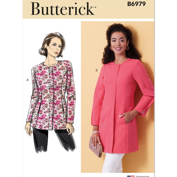 Sewing Pattern for Women's Jacket, Zip Front Jacket, Fitted Jacket, Lined Jacket, Butterick 6979, Size 8-16 18-26, Uncut FF