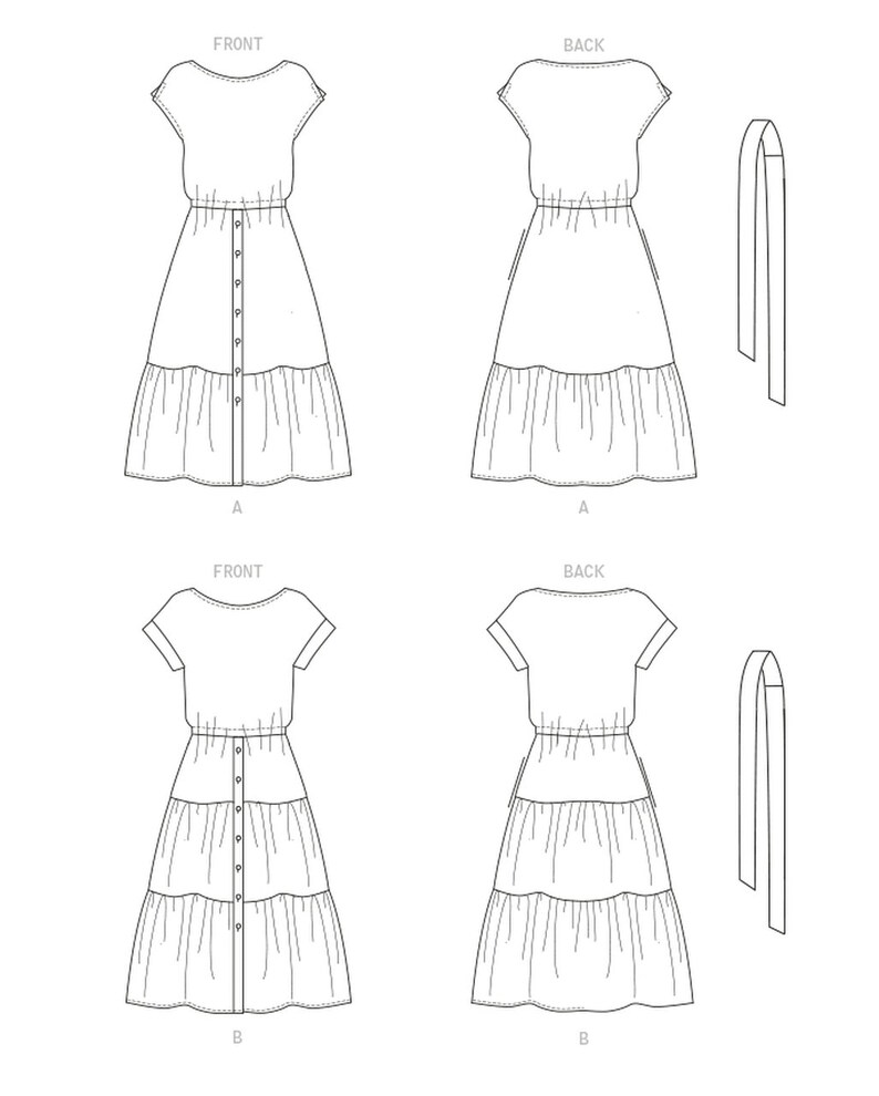 Easy Sewing Pattern for Womens Dress, Tiered Dress, Summer Dress, Midi ...
