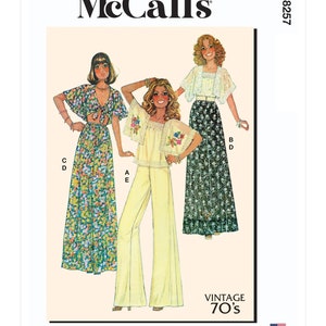 Sewing Pattern for Womens Pants, Skirts, and Tops, Wide Leg Pants, Crop Tops, Maxi Skirt, McCalls 8257, Size XS-M L-XXL, Uncut FF