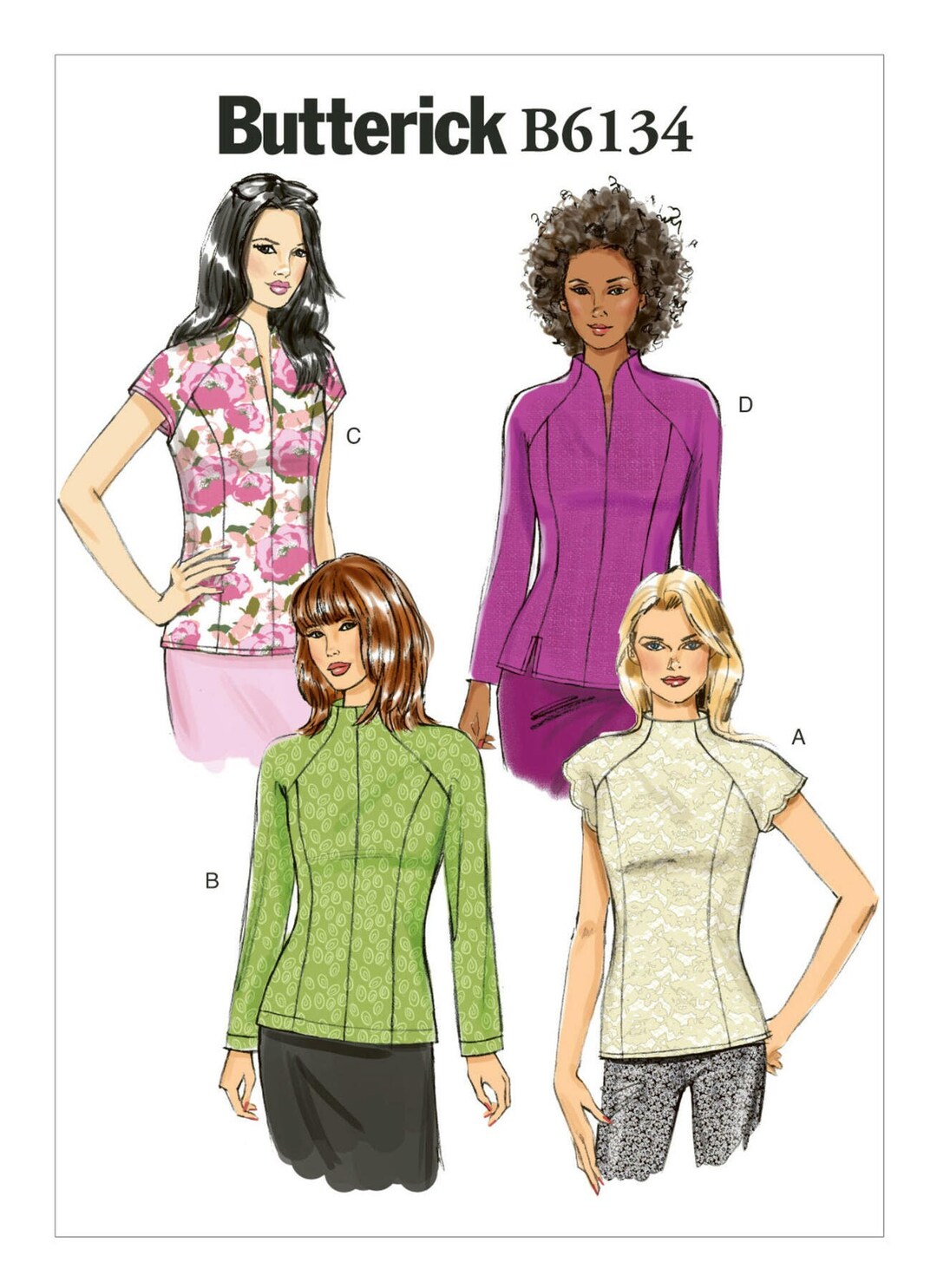 Easy Sewing Pattern for Women's Tops, Fitted Tops, Swan Neck Tops, Long ...