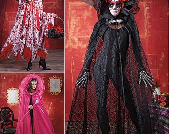 Sewing Pattern for Womens Cape, Costume Cape, Hooded Cape, Floor Length Cape Pattern, Simplicity 1029 0230, One Size, Uncut FF