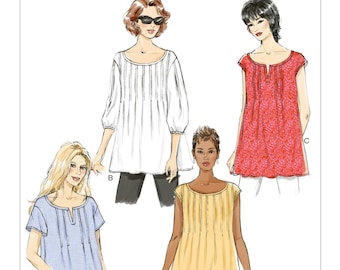Easy Sewing Pattern for Women's Tops, Tank Top, Pullover Tops, Womens Tunic, Basic Tops, Butterick 6024, Size XS-M and L-XXL, Uncut and FF