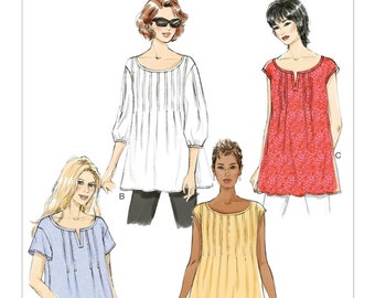 Easy Sewing Pattern for Women's Tops, Tank Top, Pullover Tops, Womens Tunic, Basic Tops, Butterick 6024, Size XS-M and L-XXL, Uncut and FF