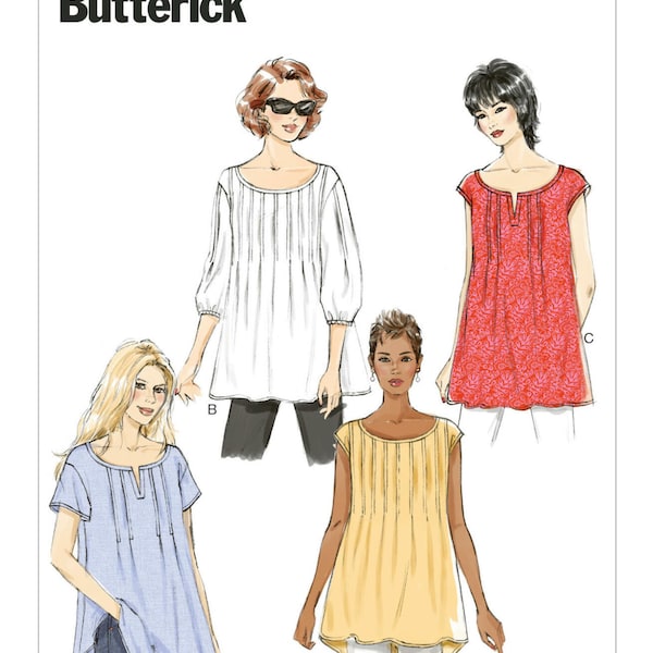 Easy Sewing Pattern for Women's Tops, Tank Top, Pullover Tops, Womens Tunic, Basic Tops, Butterick 6024, Size XS-M and L-XXL, Uncut and FF