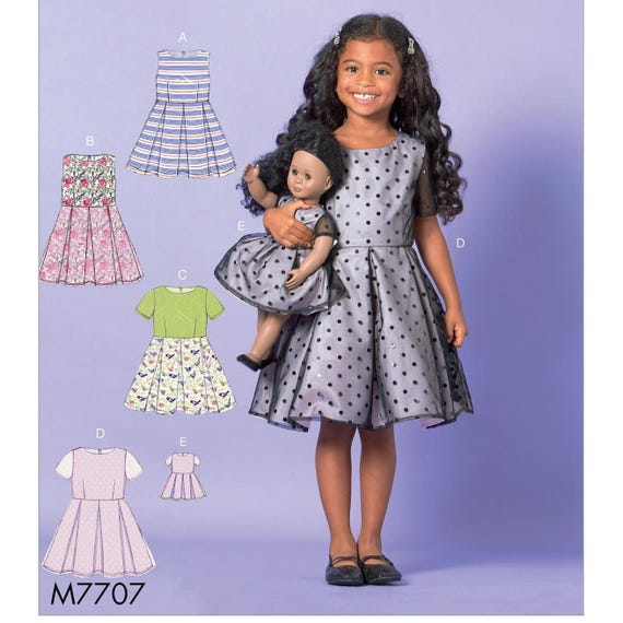 Easy Sewing Pattern for Childrens and Girls Dress, Toddler Dress, Formal  Dress, Fit and Flare Dress, McCalls 7707, Size 2-5 6-8, Uncut