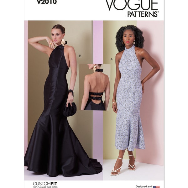 Vogue Sewing Pattern for Women's Dress, Evening Gown, Trumpet Dress, Maxi Dress, Prom Dress, Vogue 2010, Size 6-14 16-24, Uncut FF