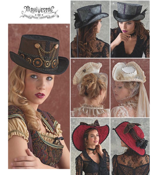Sewing Pattern for Womens Costume Hats, Fascinator Hat Pattern