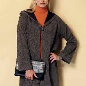 Easy Sewing Pattern for Women's Jacket, Long Coat Pattern, Shawl Collar ...