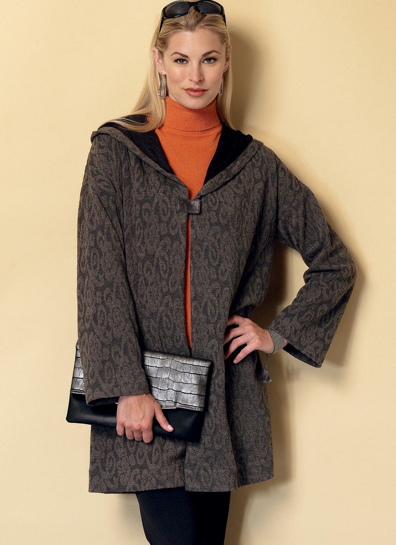Easy Sewing Pattern for Women's Jacket, Long Coat Pattern, Shawl Collar ...