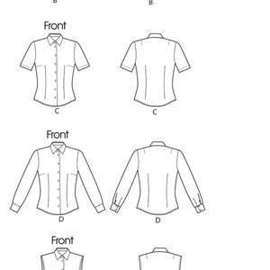 Vogue Sewing Pattern for Womens Tops, Button Front Tops, Womens Tunic ...