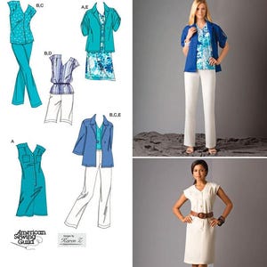 Schnittmuster für Damen Kleid, Hose, Top, und Jacke, Sommerkleid, Womens Shacket, Einfachheit 2705, Größe 20W-28W, Uncut FF