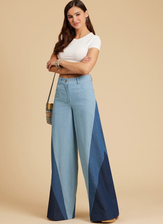 Easy Sewing Pattern for Womens Pants and Shorts, Wide Leg Pants