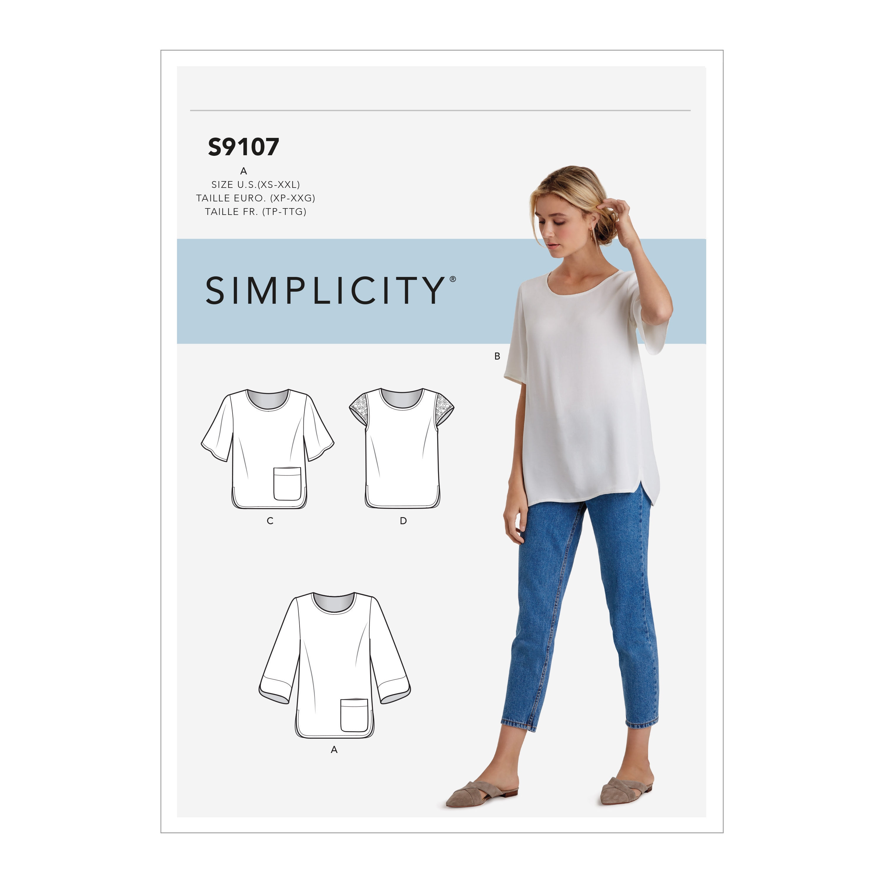 Sewing Pattern for Women's Tops, Classic Tops, Pullover Tops