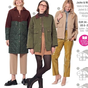Sewing Pattern for Womens Jacket, Shacket, Button Front Jacket, Long Jacket, Winter Jacket, Corduroy Jacket, Burda 5941, Size 8-22, Uncut FF