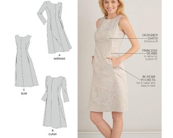 Sewing Pattern for Women's Dress, Princess Seam Dress, Sleeveless Dress, Cocktail Dress, Summer Dress, Simplicity 8258, Size 10-18 20W-28W