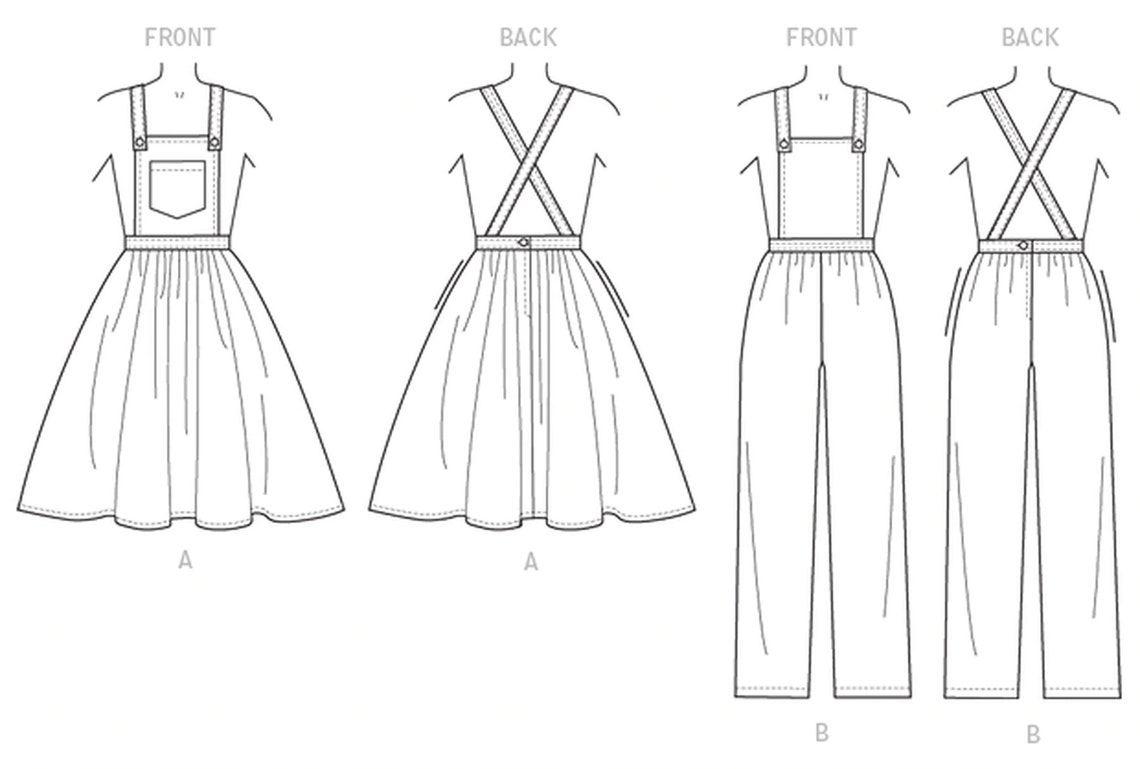 Sewing Pattern for Womens Overalls and Dress Pattern Apron | Etsy