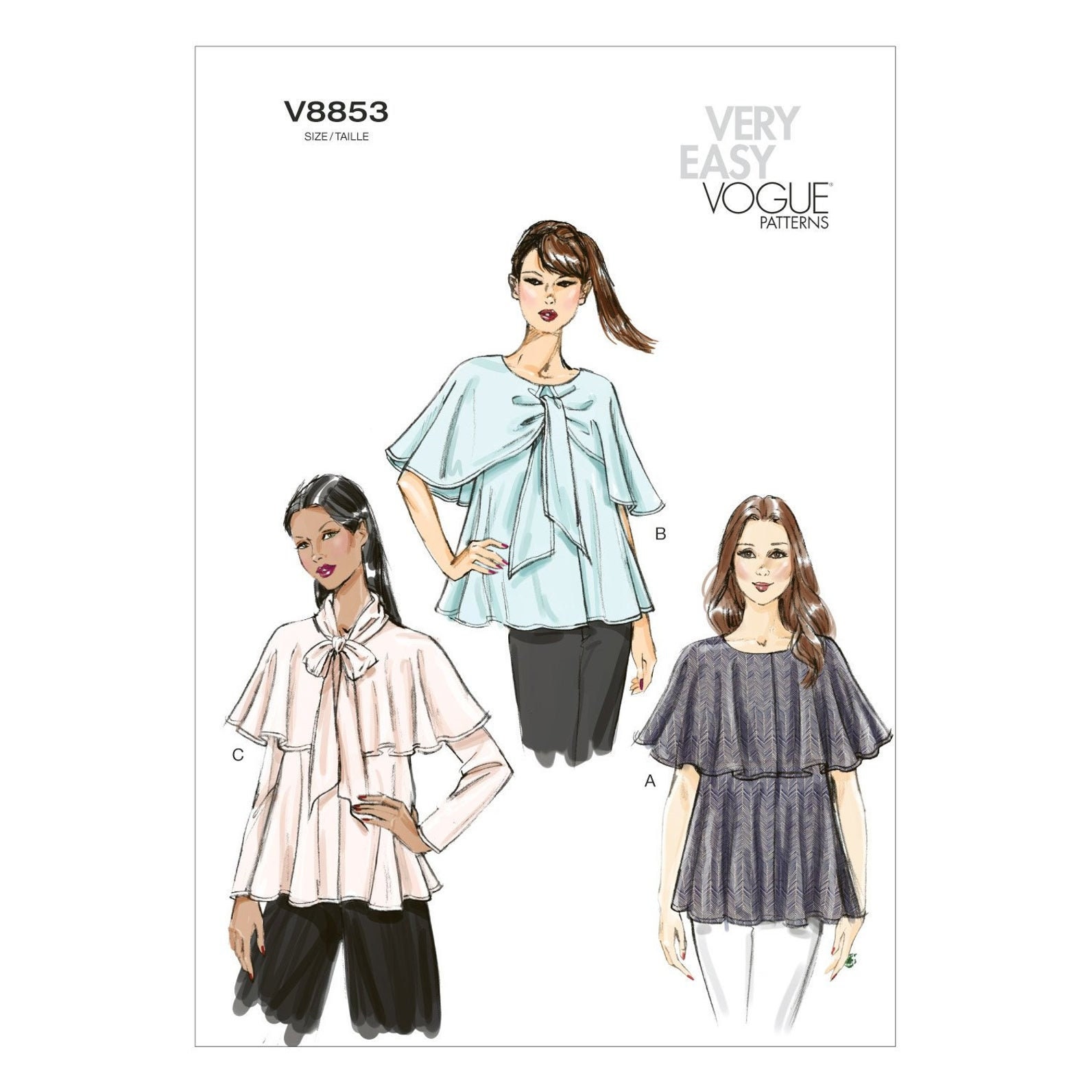 Vogue Sewing Pattern for Womens Tops Loose Fitting Tops | Etsy