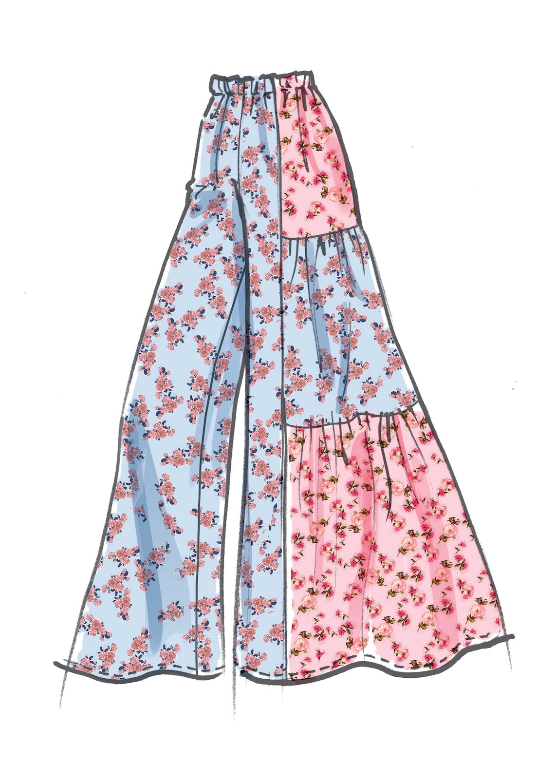Easy Sewing Pattern for Womens Pants Wide Leg Pants Palazzo Etsy
