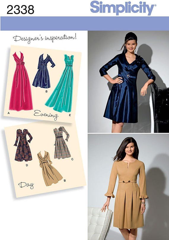 Sewing Pattern for Women's Dress, Formal Dress, Maxi Dress, Fit and Flare Dress, Evening Gown, Simplicity 2338, Size 10-18 20W-28W - Etsy Sewing Pattern for Women's Dress, Formal Dress, Maxi Dress, Fit and Flare Dress, Evening Gown, Simplicity 2338, Size 10-18 20W-28W - Etsy