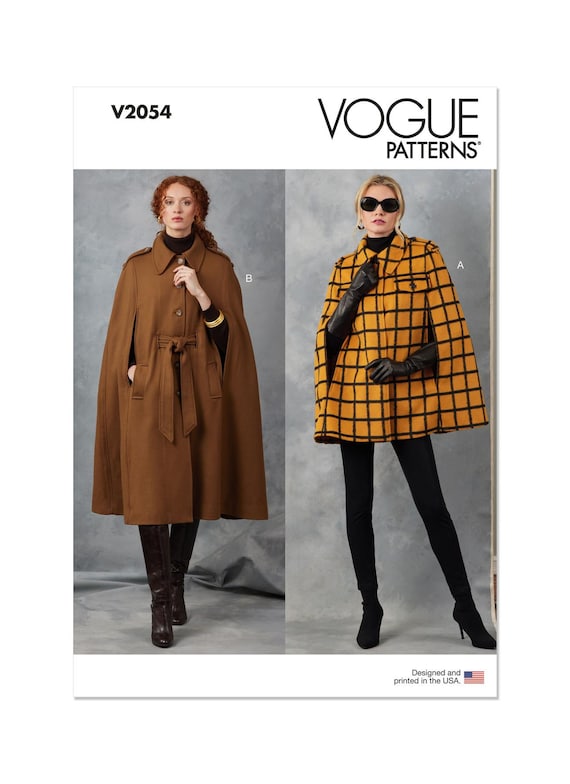 ジャケット・アウター eLLa quilting cape coat Vogue Sewing Pattern for Womens Cape Jacket, Womens Cape
