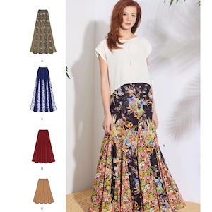 Sewing Pattern for Womens Skirts, Maxi Skirt, Flared Skirt, Gored Skirt, Summer Skirt, Simplicity 8923, Size 6-14 14-22, Uncut FF