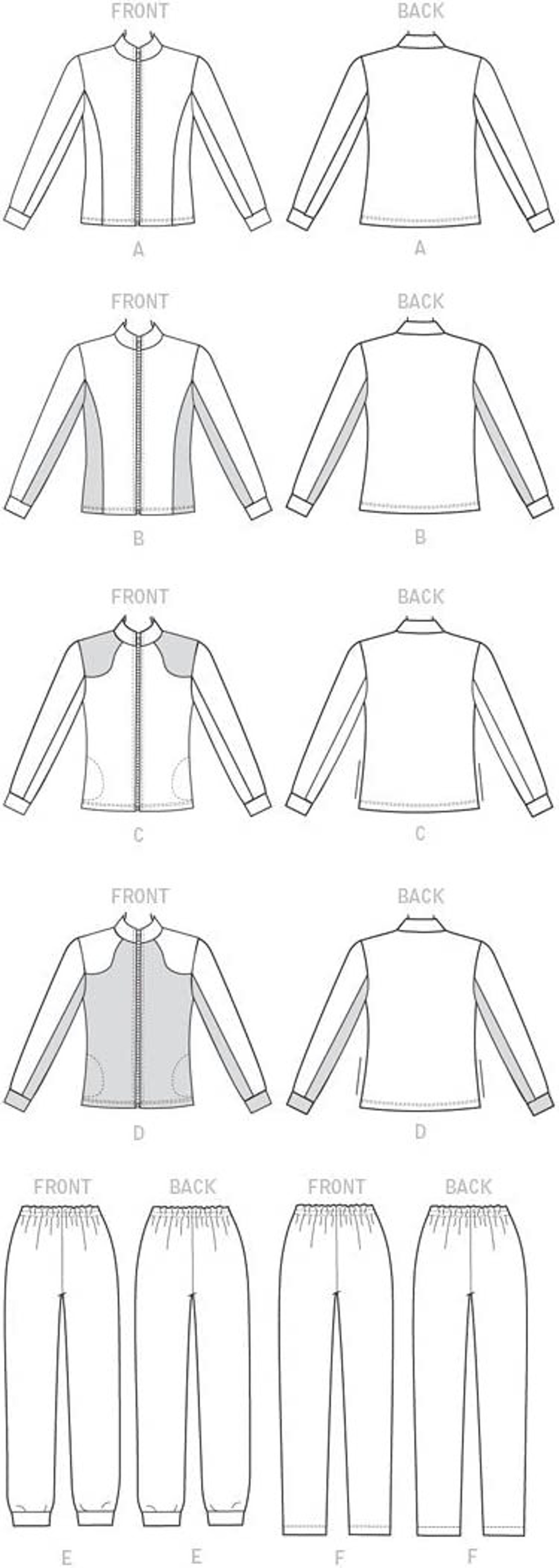 Sewing Pattern for Womens Jacket and Knit Leggings Zip Front Etsy