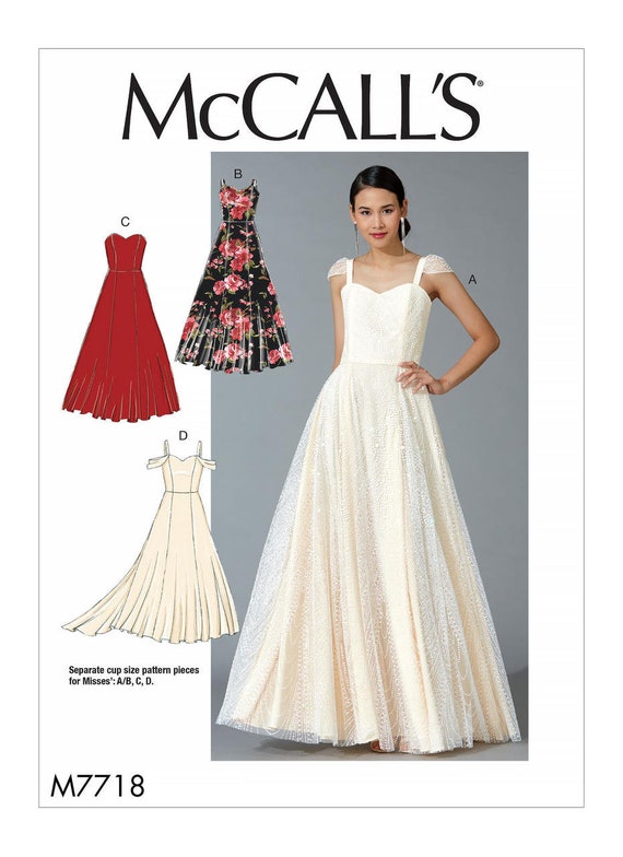 mccalls patterns prom dresses McCall's Sewing Pattern M8475 Misses' and Women's Evening Dresses