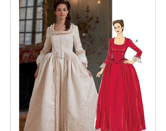 Sewing Pattern for Womens 18th Century Dress Costume, Cosplay, Historical Gown Pattern, McCalls 7965, Size 6-14 and 14-22, Uncut and FF