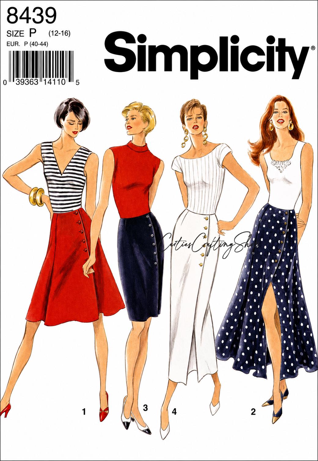 Pattern 8439 Sewing Pattern for Womens Skirts, High Waisted Skirt, Maxi Skirt ...
