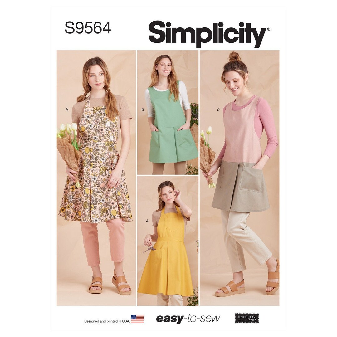 Sewing Pattern for Women's Aprons, Pullover Apron, Gardening Apron ...