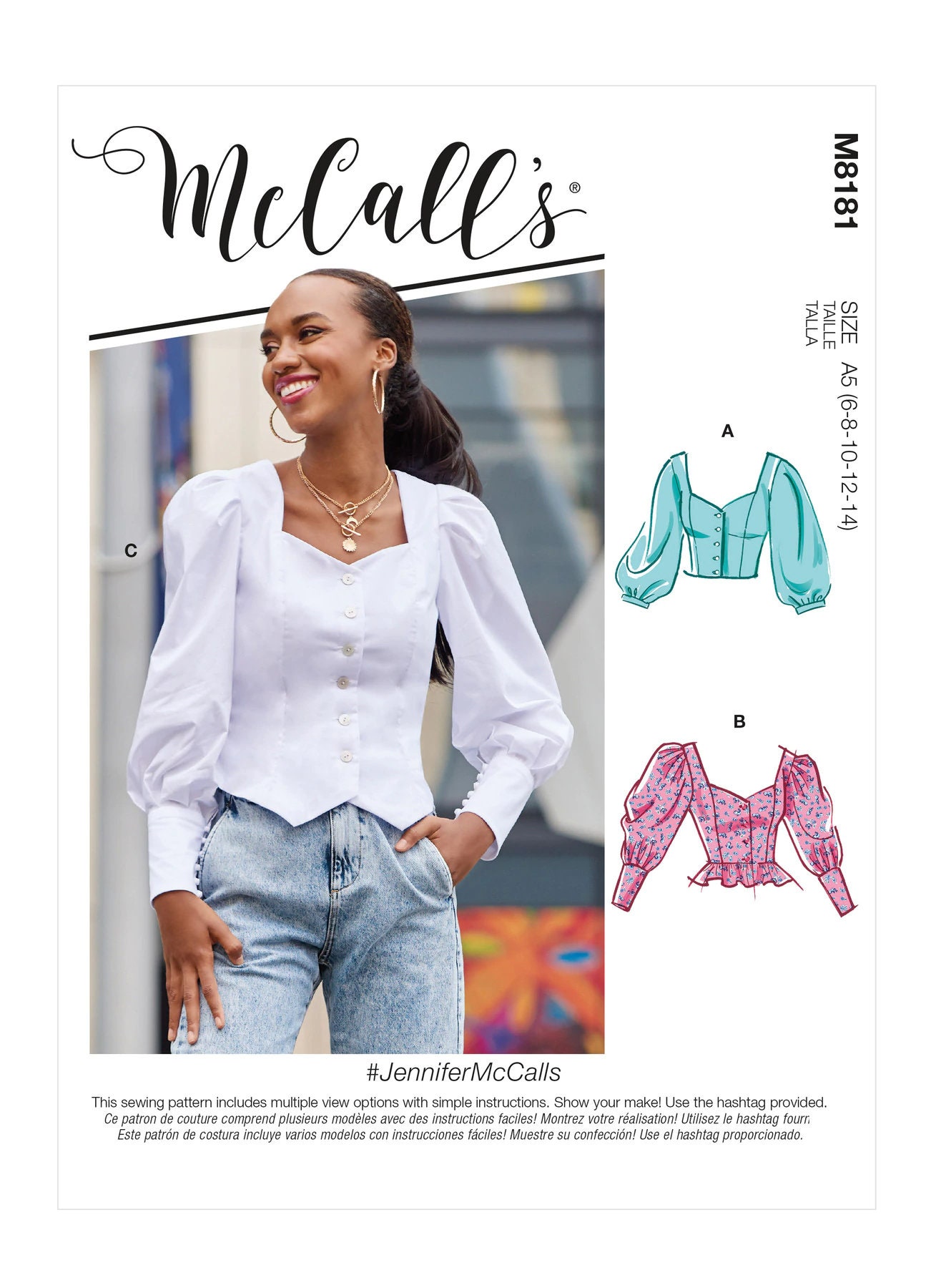 Sewing Pattern for Womens Tops Button Front Tops Puff Sleeve - Etsy