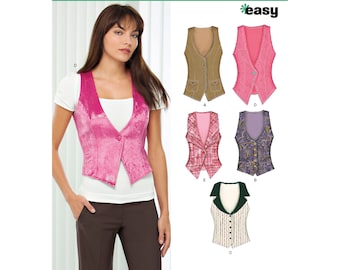Sewing Pattern for Women's Vest, Fitted Vest, Button Front Vest, Lined Vest, New Look 6914, Size 4-16, Uncut FF