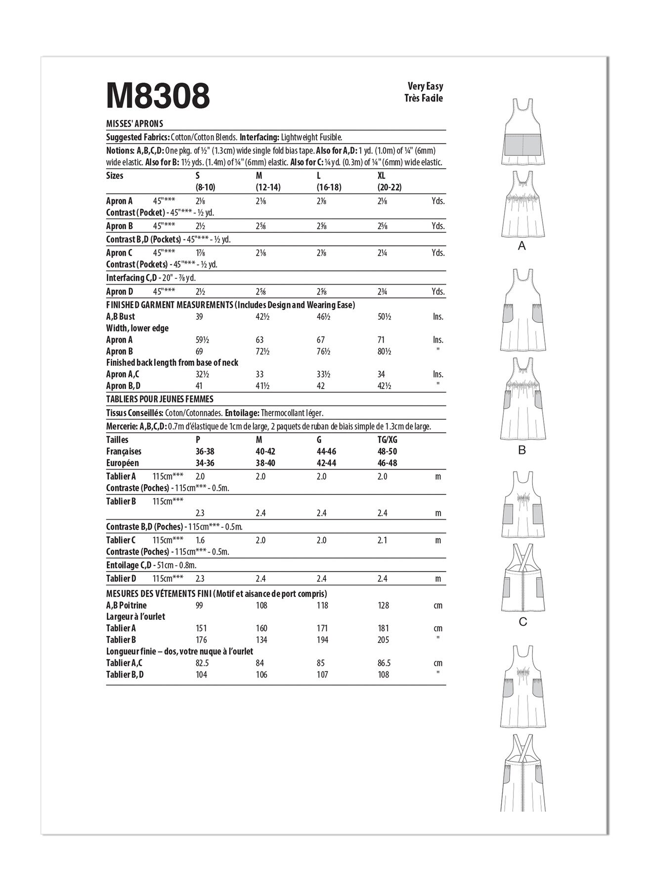 Sewing Pattern for Women's Aprons, Pullover Apron, Gardening Apron ...