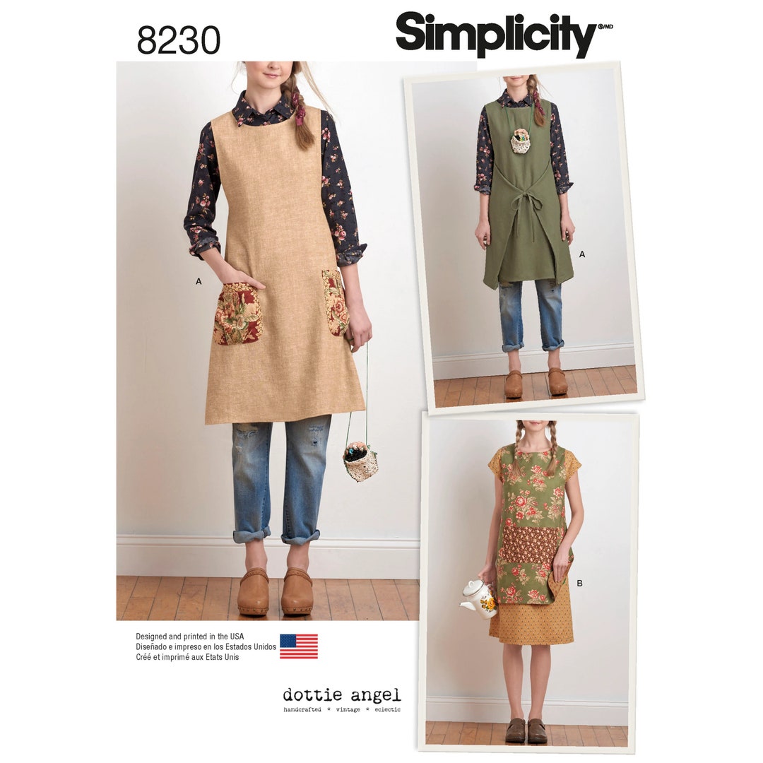 Sewing Pattern for Women's Aprons, Pullover Apron, Gardening Apron ...