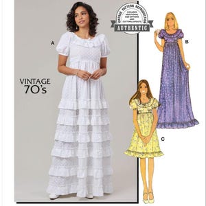 Sewing Pattern for Women&#39;s Dress, Maxi Dress, Summer Dress, Prairie Dress, 70s Dress, McCalls 8594, Size 6-14 16-24, Uncut FF