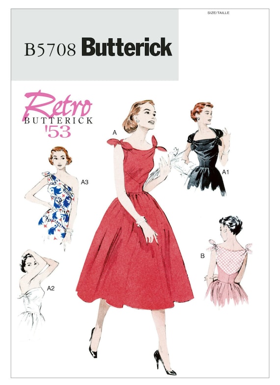 Sewing Pattern for Women's Dress, Vintage 50s Style Dress, Fit and Flare  Dress, Formal Dress Pattern, Size 6-14 and 14-22, Butterick 5708 - Etsy  Australia
