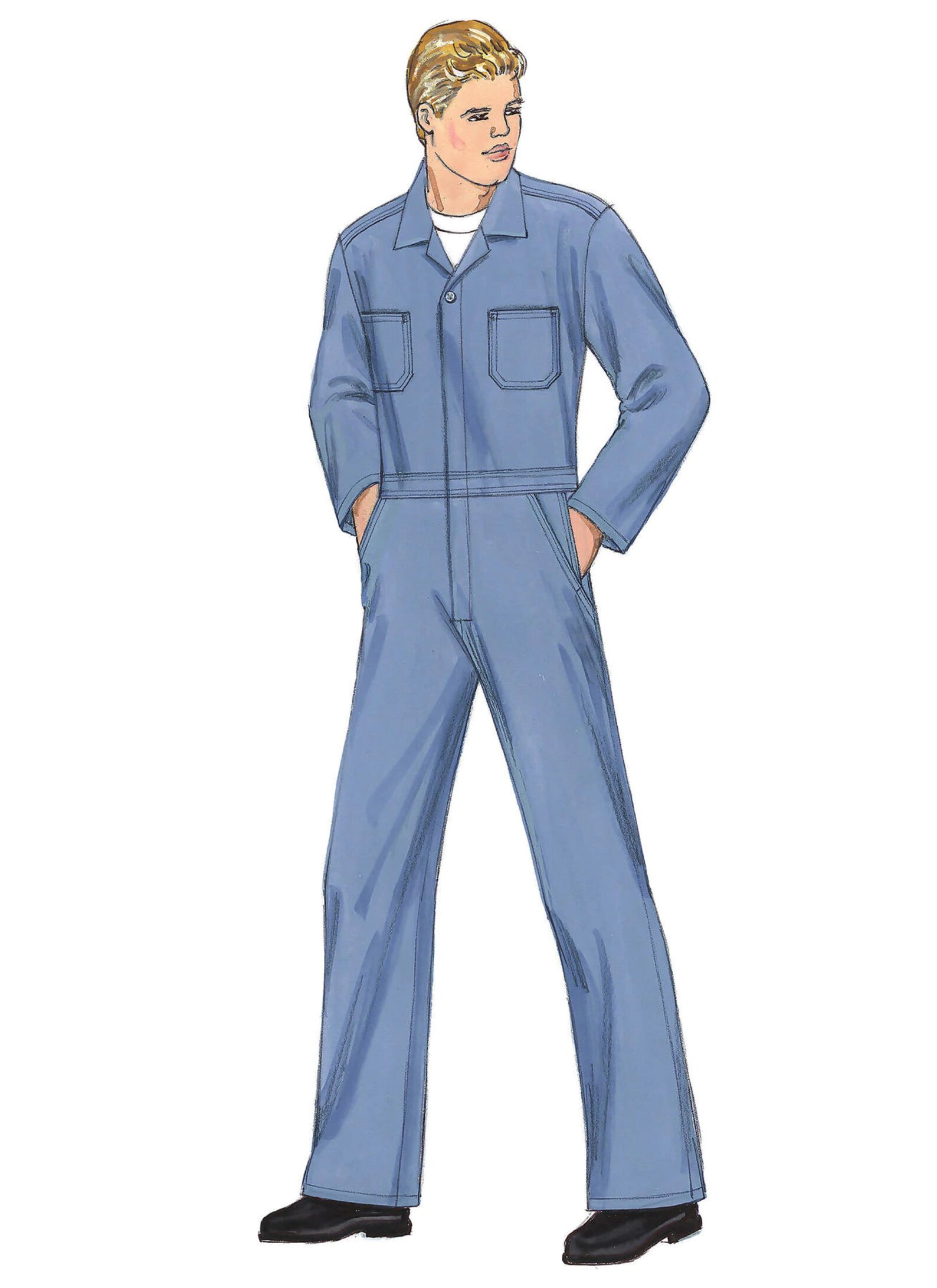 Sewing Pattern for Men's Button Coveralls Mens Jumpsuit | Etsy
