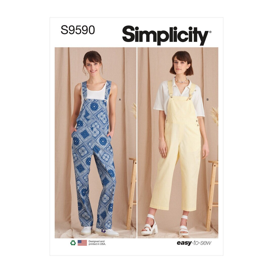 Basic Pattern For Overalls Sewing Pattern for Womens Overalls, Womens Jumpsuit, Bib Front Overalls ...