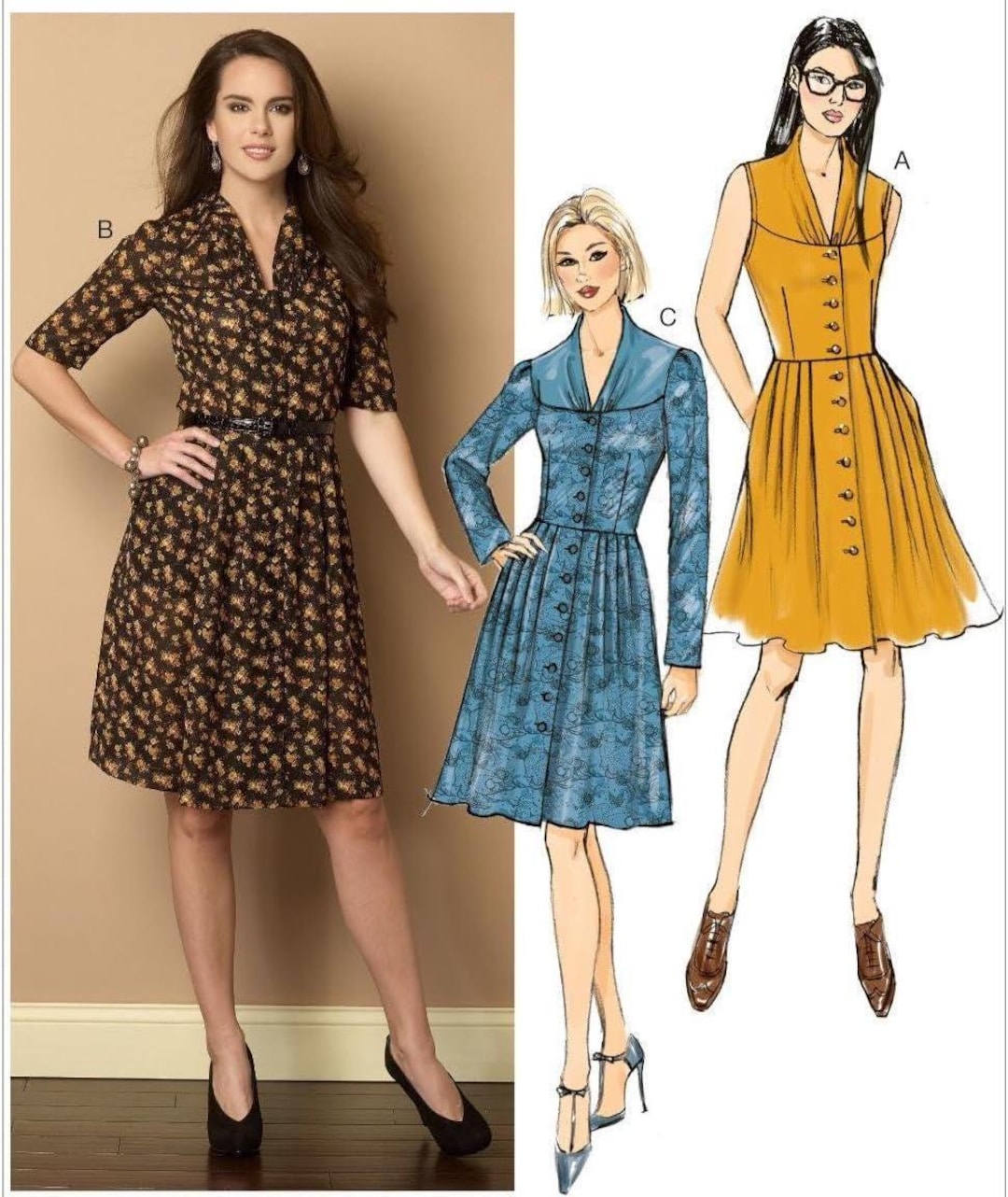 Sewing Pattern for Women's Shirt Dress, Summer Dress Pattern, Fit and ...