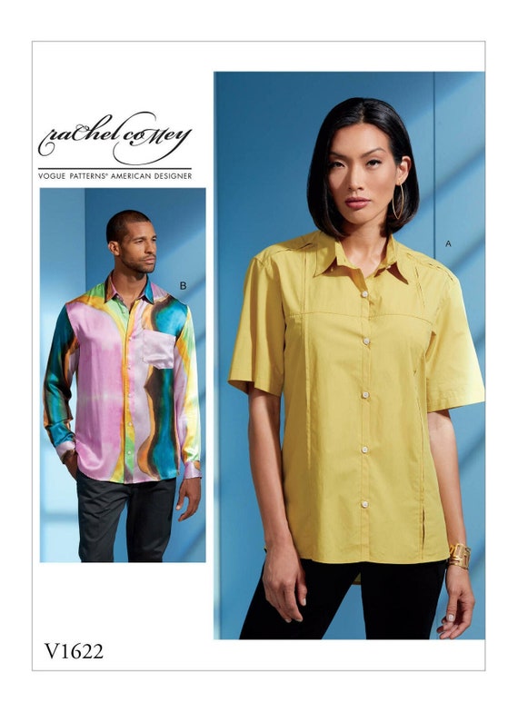 Vogue Sewing Pattern for Men's Shirts, Button up Shirt Pattern