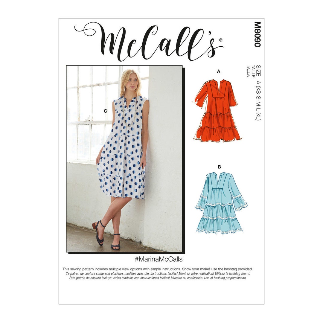 Easy Sewing Pattern for Womens Dress, Tiered Dress Pattern, Summer ...