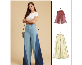 Easy Sewing Pattern for Womens Pants and Shorts, Wide Leg Pants, High Waisted Pants, Womens Jeans, McCalls 8408, Size 6-14 16-24, Uncut FF